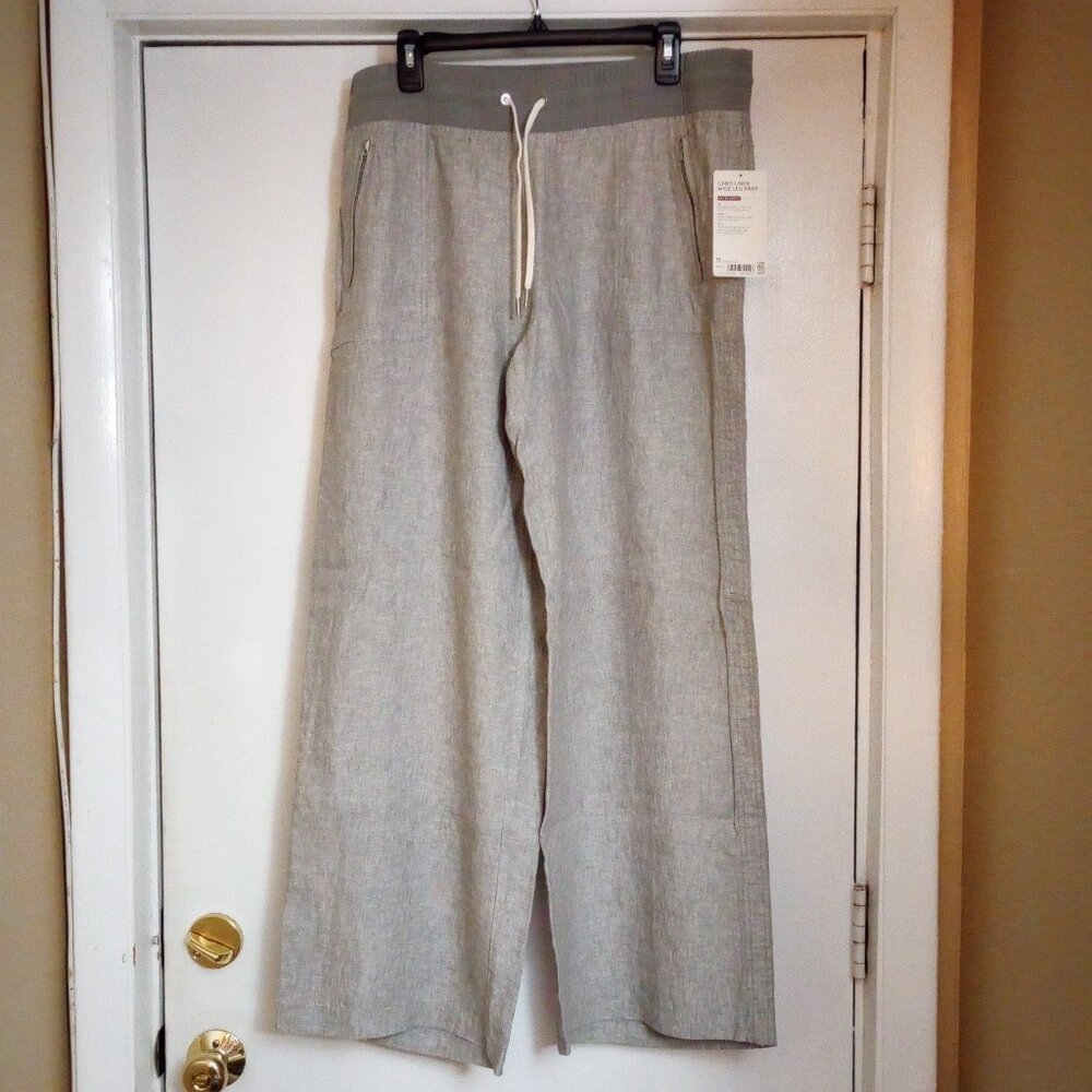 Athleta Women's Cabo Linen Wide-Leg Pants, Size 16 (XL), NWT with Defect on Tag